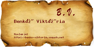 Benkő Viktória névjegykártya